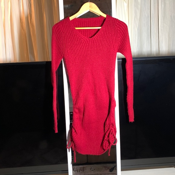 Red knit, sweater, dress, never worn, Great condition. - Picture 1 of 3